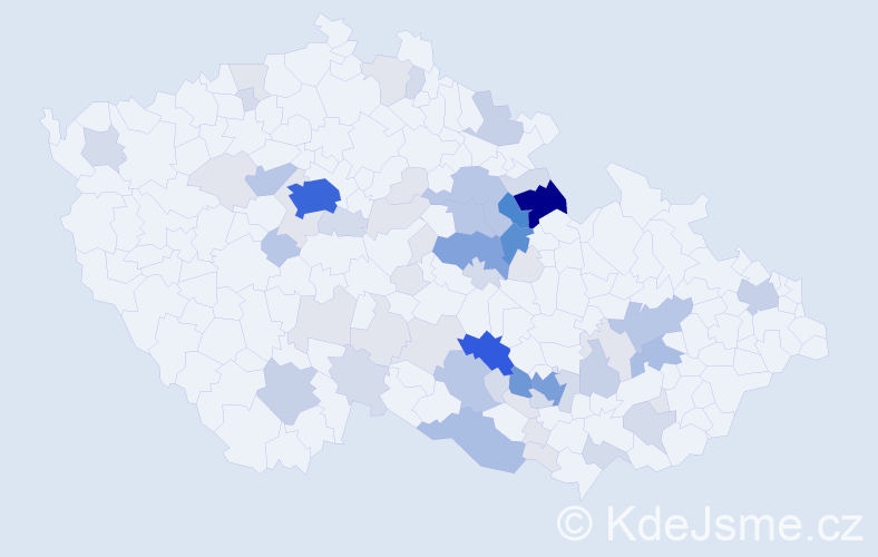 Příjmení: 'Klapal', počet výskytů 228 v celé ČR