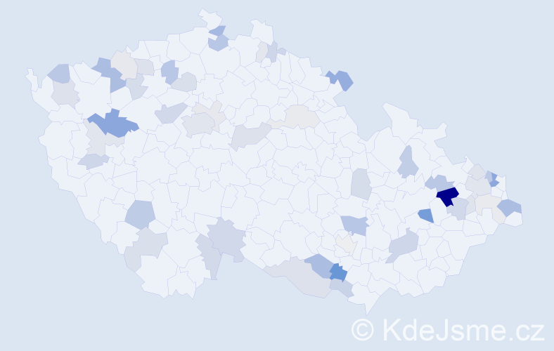 Příjmení: 'Miklošová', počet výskytů 110 v celé ČR