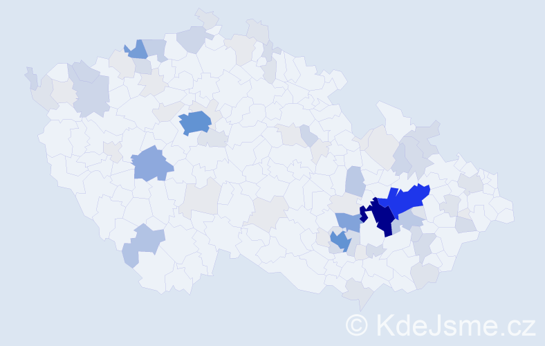 Příjmení: 'Lošťák', počet výskytů 294 v celé ČR