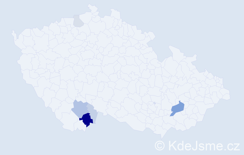 Příjmení: 'Lilák', počet výskytů 25 v celé ČR