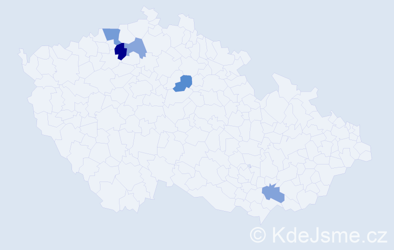 Příjmení: 'Mündlein', počet výskytů 7 v celé ČR