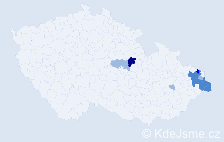Příjmení: 'Klusek', počet výskytů 22 v celé ČR