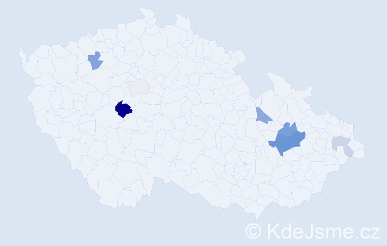 Příjmení: 'Hejnarová', počet výskytů 14 v celé ČR