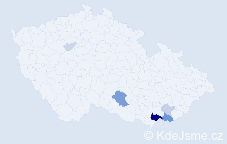 Příjmení: 'Pukanec', počet výskytů 16 v celé ČR