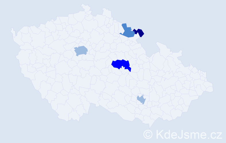 Příjmení: 'Dimter', počet výskytů 11 v celé ČR