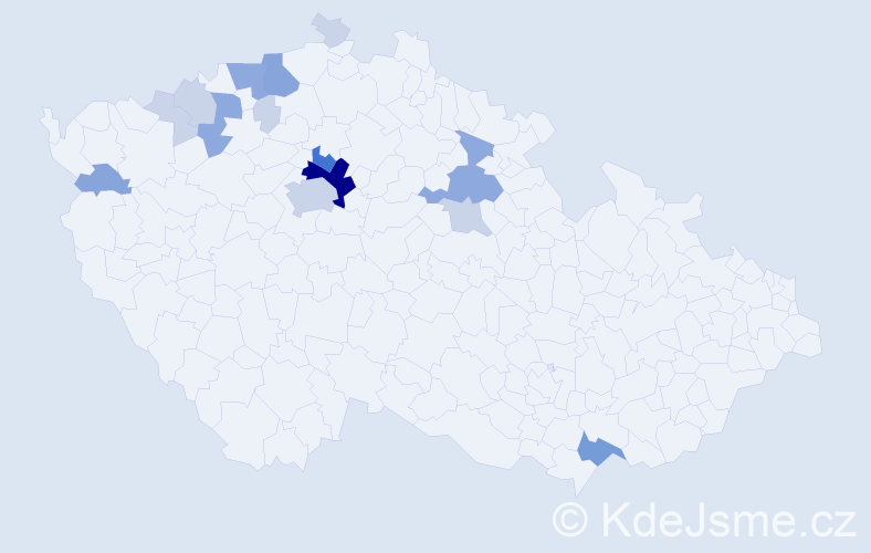 Příjmení: 'Babovák', počet výskytů 46 v celé ČR