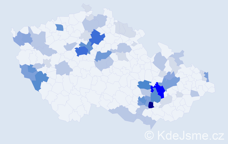 Příjmení: 'Piták', počet výskytů 199 v celé ČR