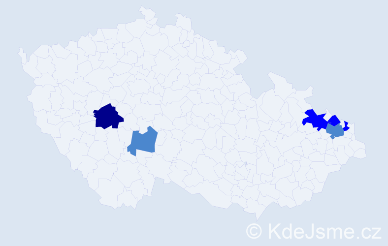 Příjmení: 'Widlová', počet výskytů 11 v celé ČR