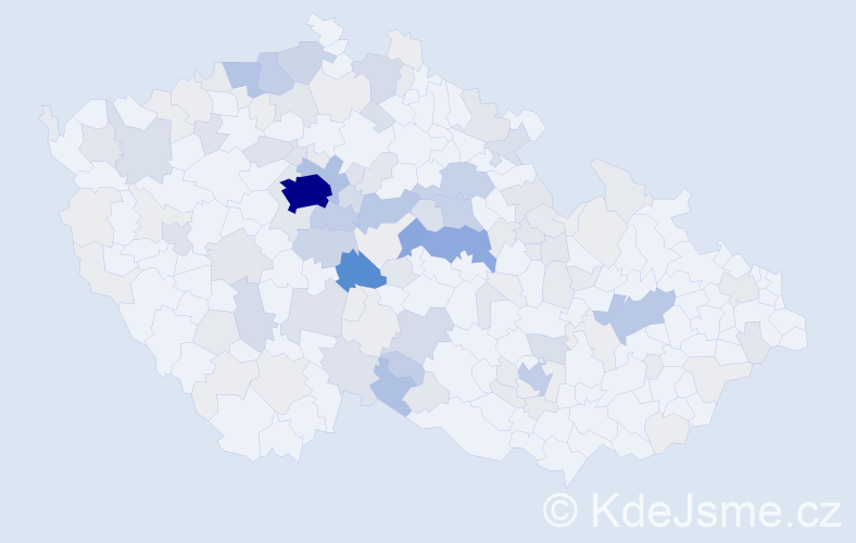 Příjmení: 'Horálek', počet výskytů 507 v celé ČR