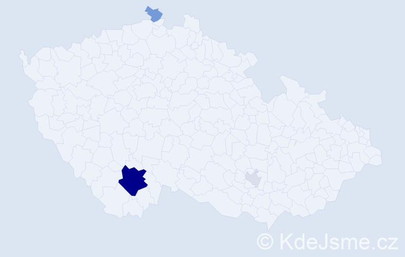 Příjmení: 'Rozmilerová', počet výskytů 12 v celé ČR