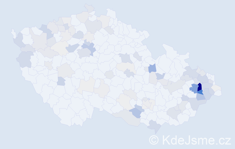 Příjmení: 'Hyklová', počet výskytů 414 v celé ČR