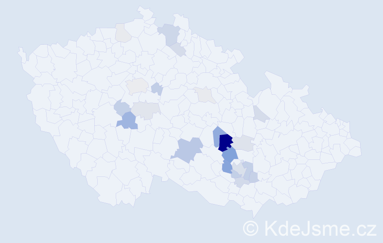 Příjmení: 'Sadecká', počet výskytů 54 v celé ČR