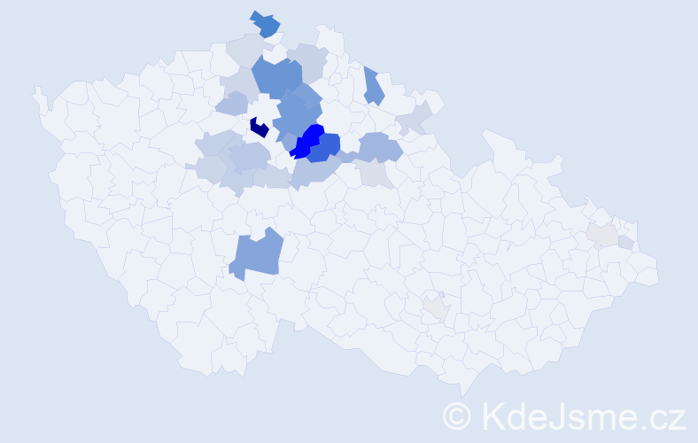 Příjmení: 'Mázlová', počet výskytů 81 v celé ČR