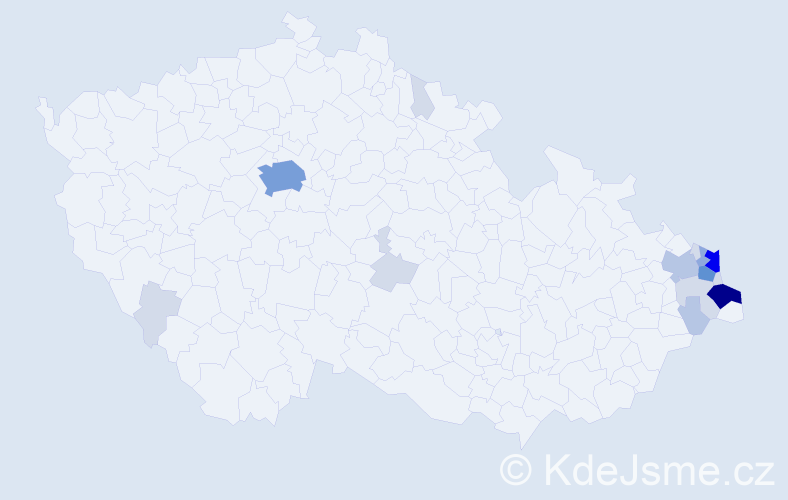 Příjmení: 'Kroczek', počet výskytů 56 v celé ČR