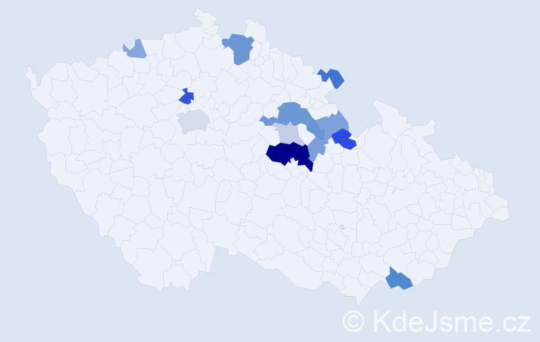 Příjmení: 'Kapitola', počet výskytů 32 v celé ČR