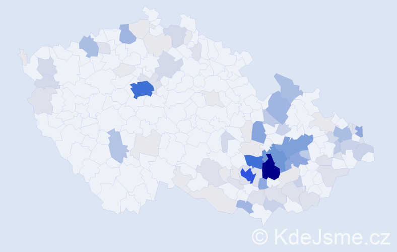 Příjmení: 'Pliska', počet výskytů 358 v celé ČR