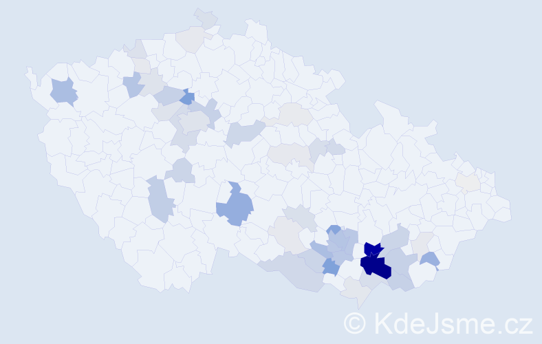 Příjmení: 'Goliáš', počet výskytů 154 v celé ČR