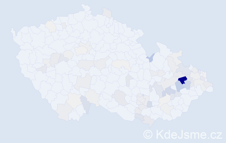 Příjmení: 'Mik', počet výskytů 286 v celé ČR