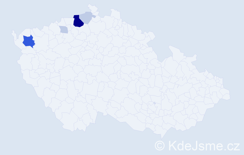 Příjmení: 'Mordovanec', počet výskytů 18 v celé ČR