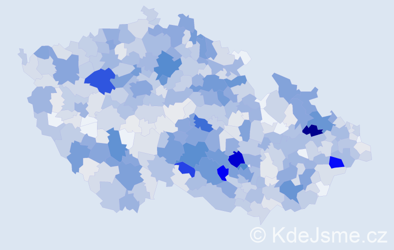 Příjmení: 'Pavlíček', počet výskytů 3922 v celé ČR