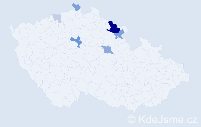 Příjmení: 'Coblová', počet výskytů 24 v celé ČR