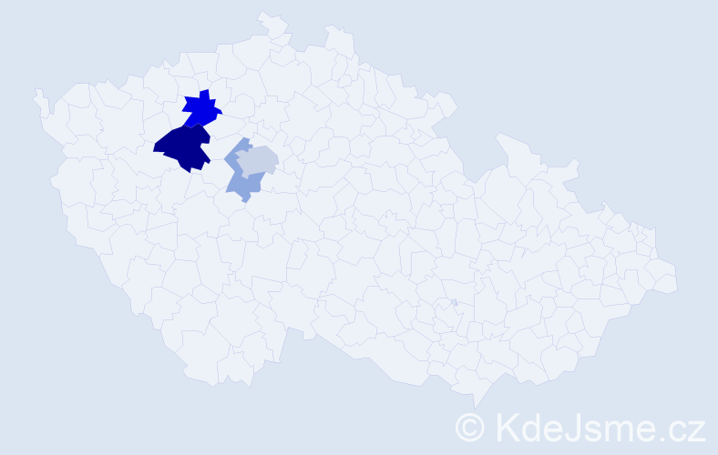 Příjmení: 'Sklouza', počet výskytů 9 v celé ČR