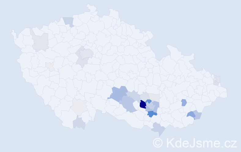 Příjmení: 'Ustohal', počet výskytů 121 v celé ČR