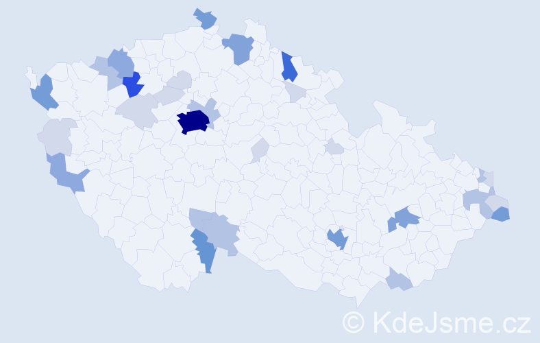 Příjmení: 'Holič', počet výskytů 100 v celé ČR