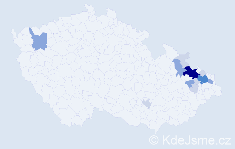 Příjmení: 'Krystyn', počet výskytů 36 v celé ČR