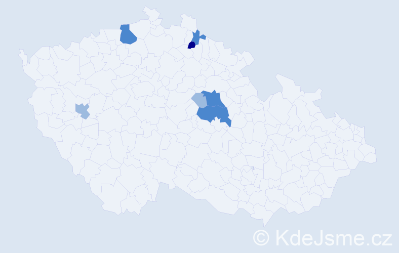 Příjmení: 'Tilerová', počet výskytů 14 v celé ČR
