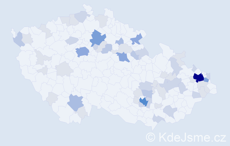 Příjmení: 'Bohušová', počet výskytů 143 v celé ČR