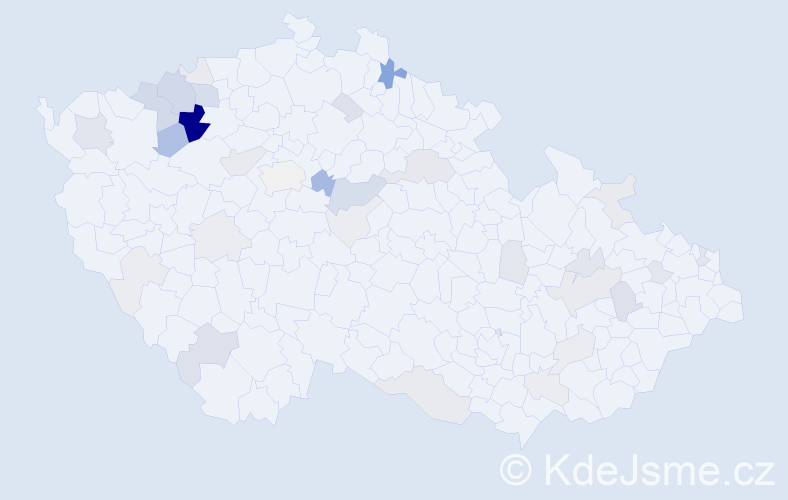 Příjmení: 'Tatár', počet výskytů 107 v celé ČR