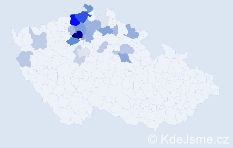 Příjmení: 'Kajzr', počet výskytů 82 v celé ČR
