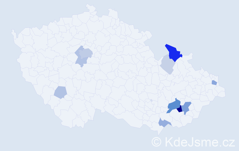 Příjmení: 'Mičák', počet výskytů 41 v celé ČR