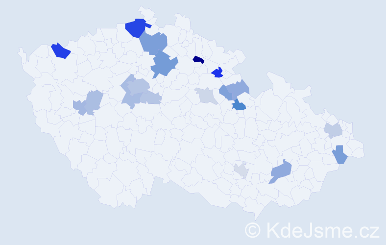 Příjmení: 'Frost', počet výskytů 53 v celé ČR