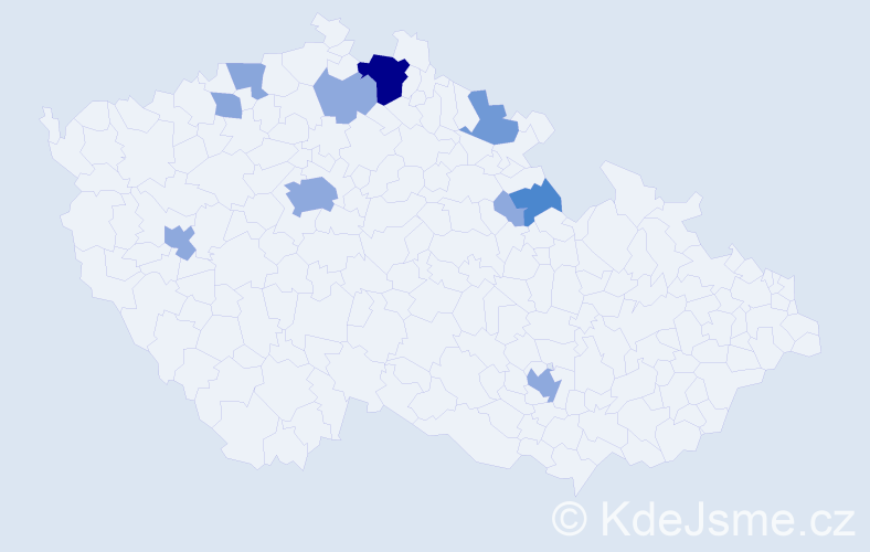 Příjmení: 'Kobrčová', počet výskytů 25 v celé ČR