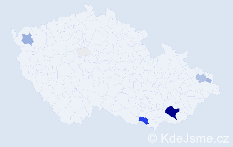 Příjmení: 'Májíčková', počet výskytů 12 v celé ČR