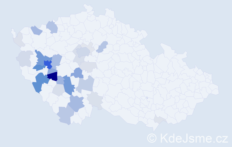 Příjmení: 'Košanová', počet výskytů 121 v celé ČR