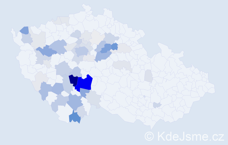Příjmení: 'Mrzena', počet výskytů 264 v celé ČR