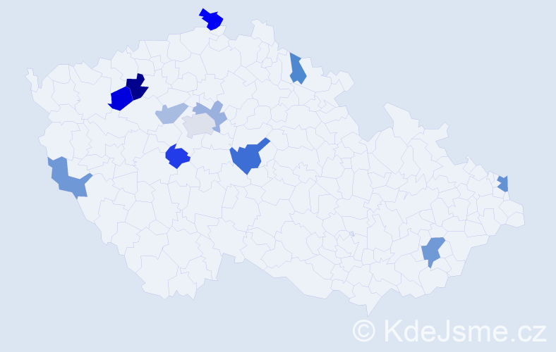 Příjmení: 'Vaąková', počet výskytů 18 v celé ČR