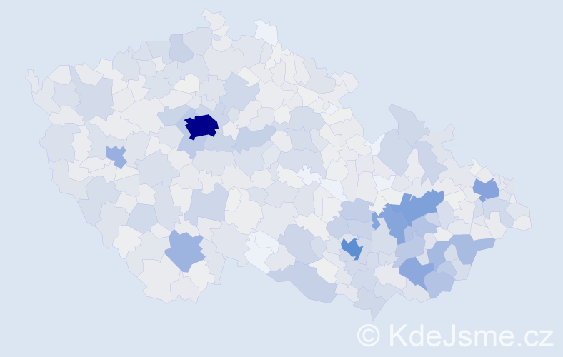 Příjmení: 'Kovaříková', počet výskytů 3796 v celé ČR