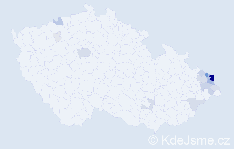 Příjmení: 'Kucharczyk', počet výskytů 88 v celé ČR