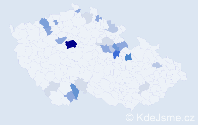 Příjmení: 'Konárek', počet výskytů 92 v celé ČR