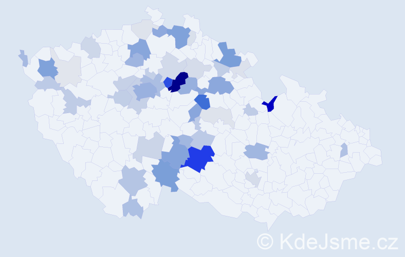 Příjmení: 'Rychetský', počet výskytů 194 v celé ČR