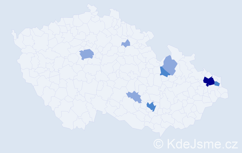 Příjmení: 'Krišová', počet výskytů 19 v celé ČR