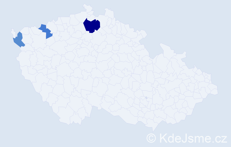 Příjmení: 'Mozik', počet výskytů 5 v celé ČR