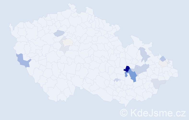 Příjmení: 'Pišťák', počet výskytů 48 v celé ČR