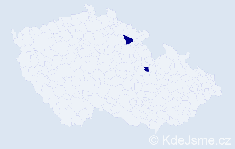 Příjmení: 'Wávrová', počet výskytů 6 v celé ČR