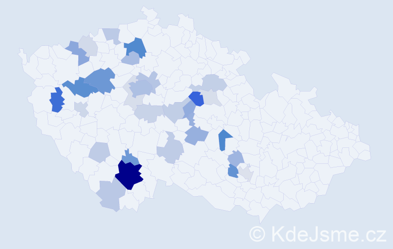 Příjmení: 'Krepsová', počet výskytů 89 v celé ČR