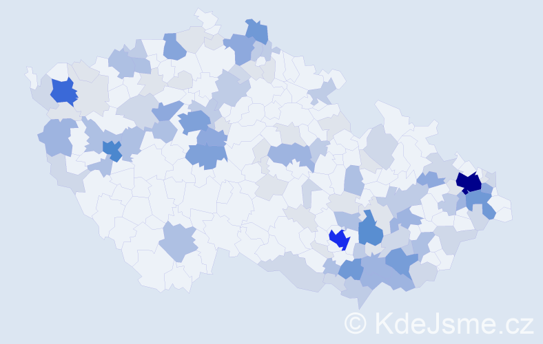 Příjmení: 'Rusňák', počet výskytů 353 v celé ČR